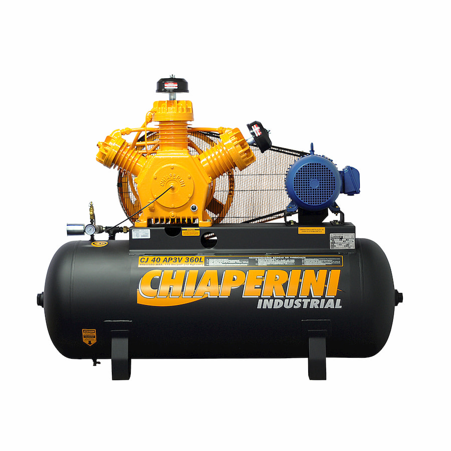 Compressor de ar alta pressão 40 pcm 360 litros - Chiaperini CJ 40 AP3V 360L